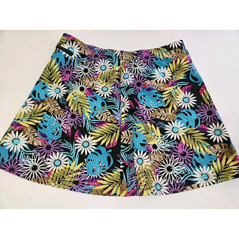 Gypsy Runner Flower Power Tropic Workout Skirt Size Medium Nylon/Spandex